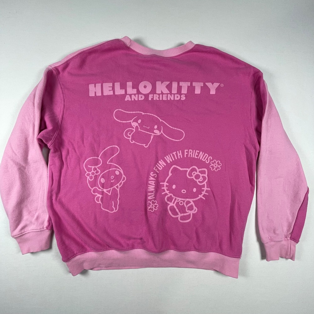 Hello Kitty Crewneck Sweatshirt Sanrio and Friends AOP Graphic Pink XL - Picture 6 of 6